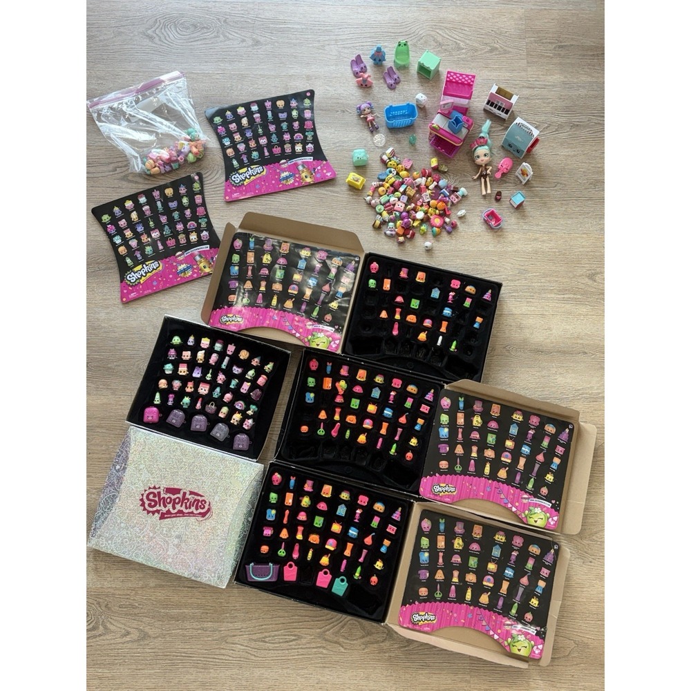 Huge Shopkins‎ Lot 270+ Figures 4 Collector Boxes 2 Lil' Shoppies Playsets